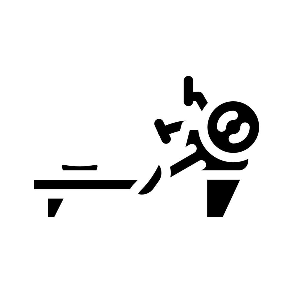 rowing machine glyph icon vector illustration