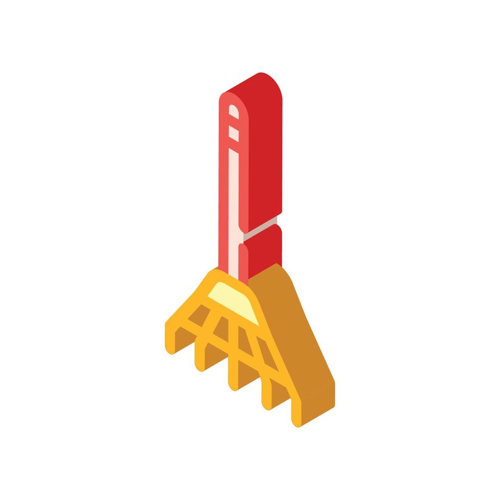 rake equipment isometric icon vector color illustration