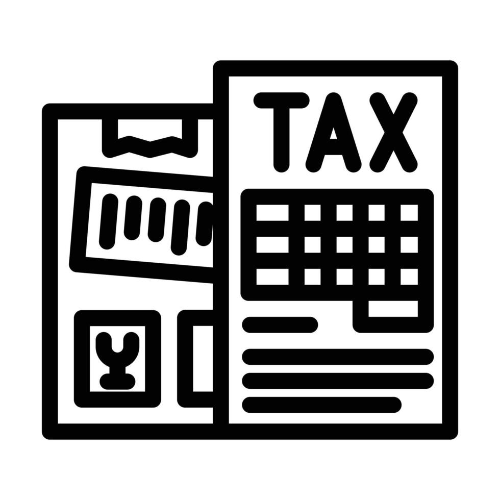 tax import product line icon vector illustration