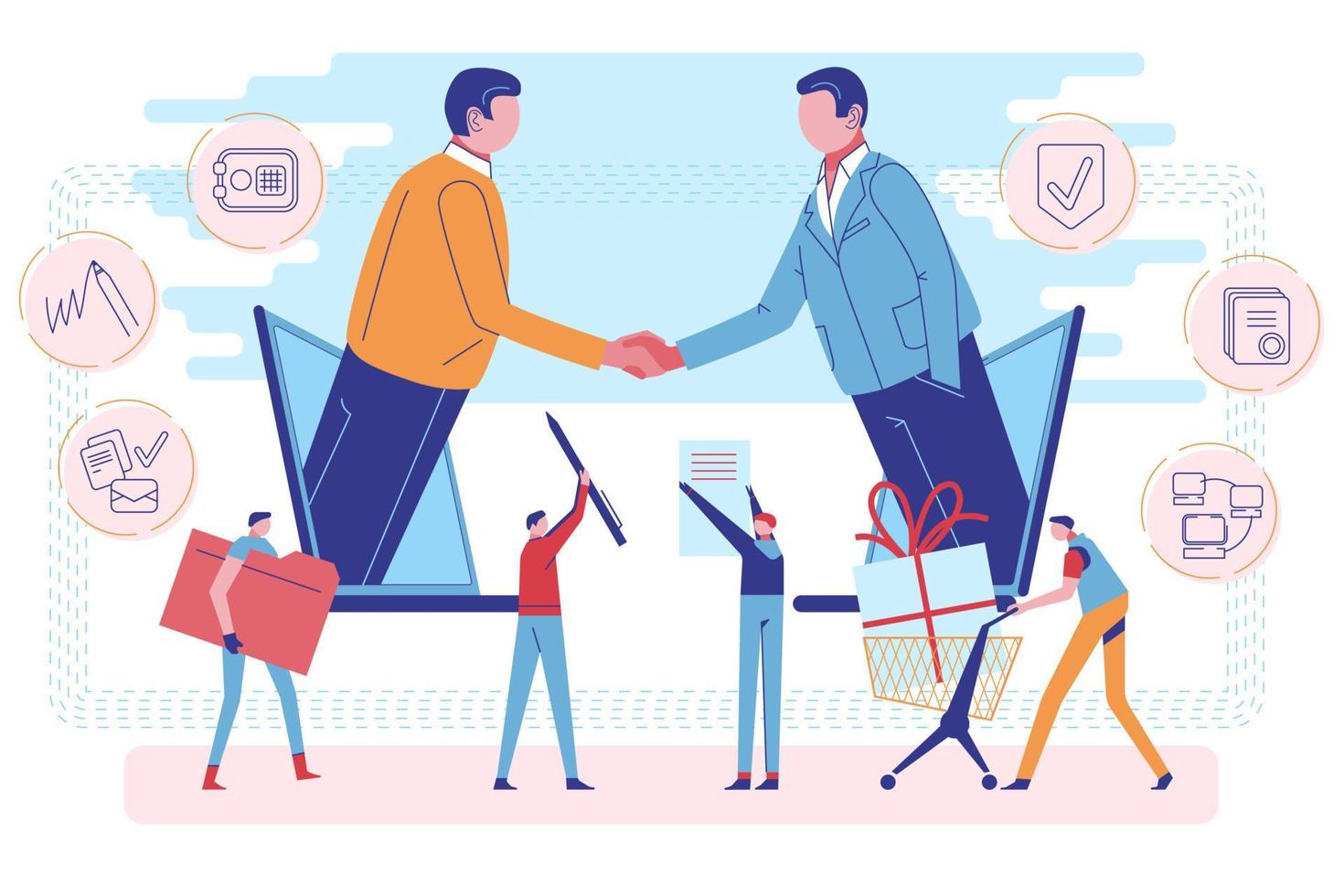 Digital influencer marketing referral program vector