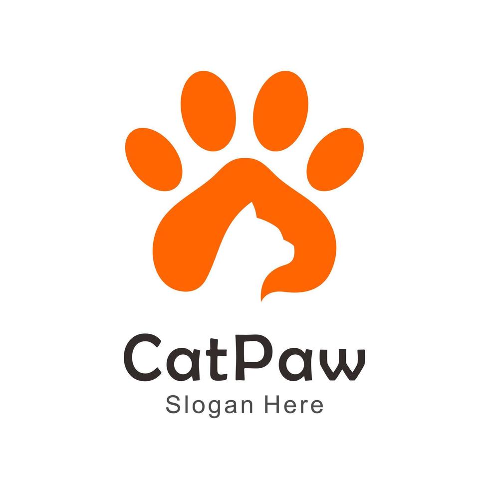 logotipo de la pata de gato vector