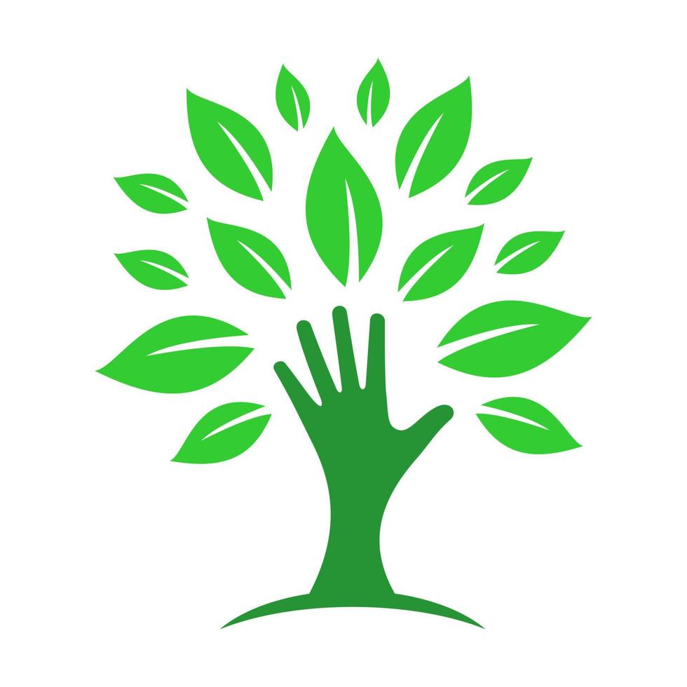 hand tree abstract logo vector