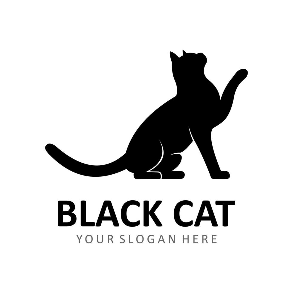 logotipo de gato negro vector