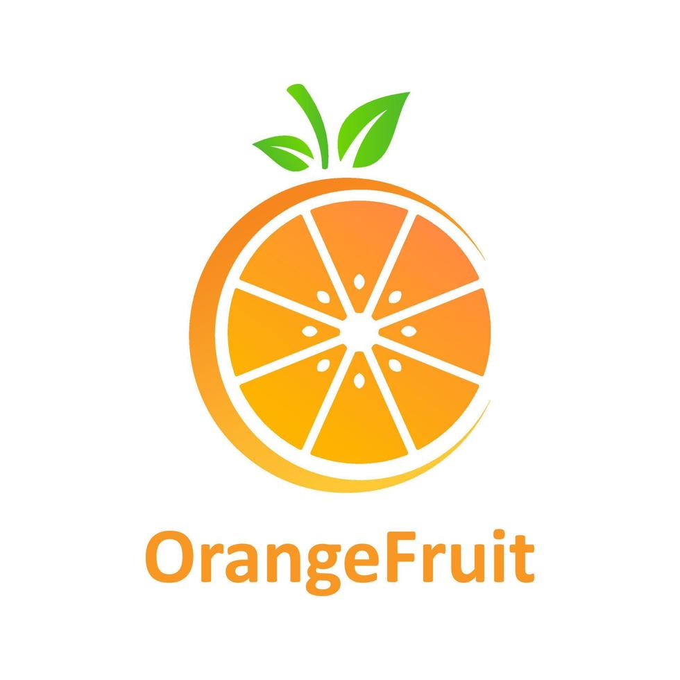 orange fruit logo vector