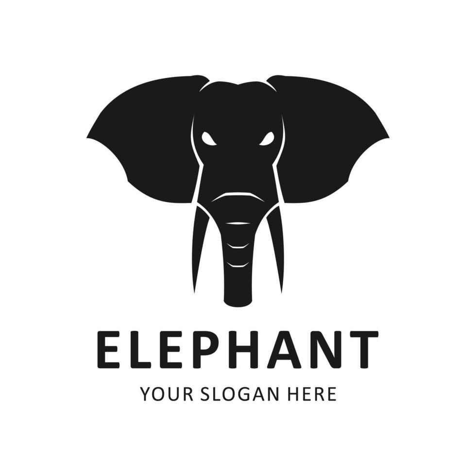 elephant head logo vector