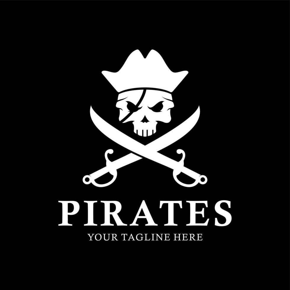 logotipo de piratas negros vector