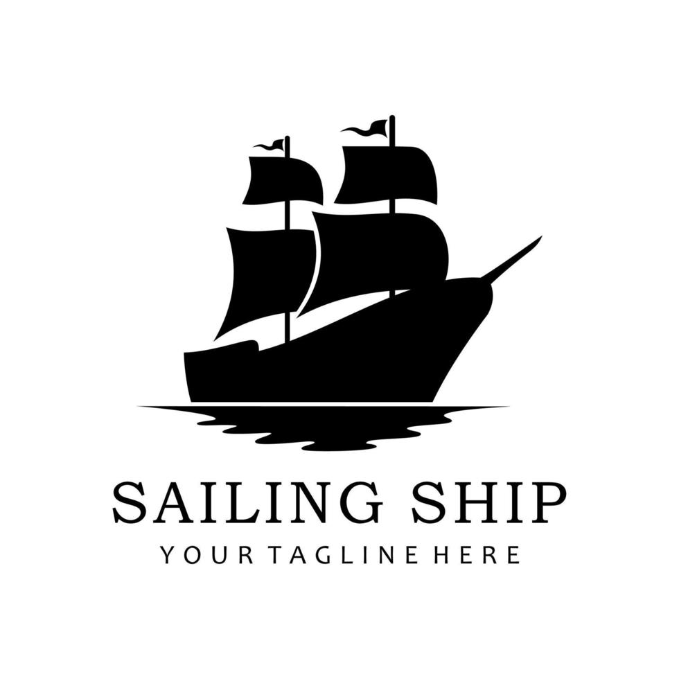 sailing ship logo vector