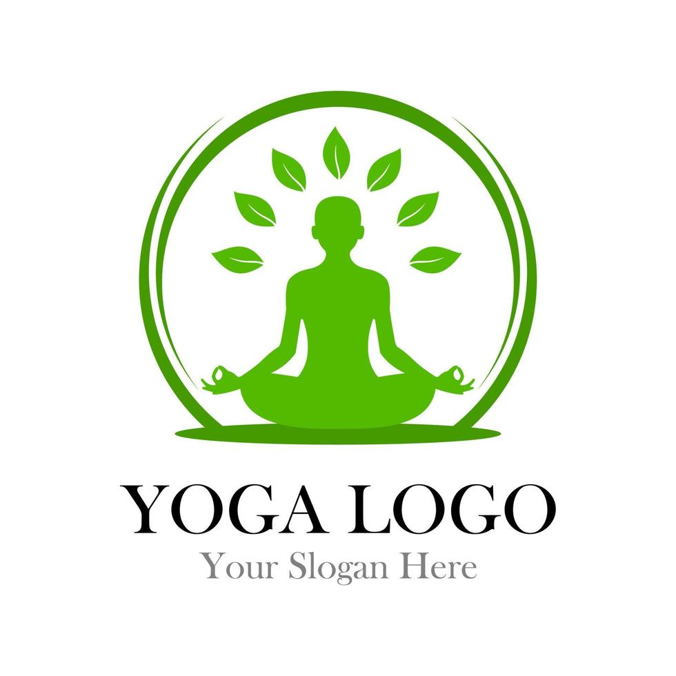 logotipo de yoga natural vector