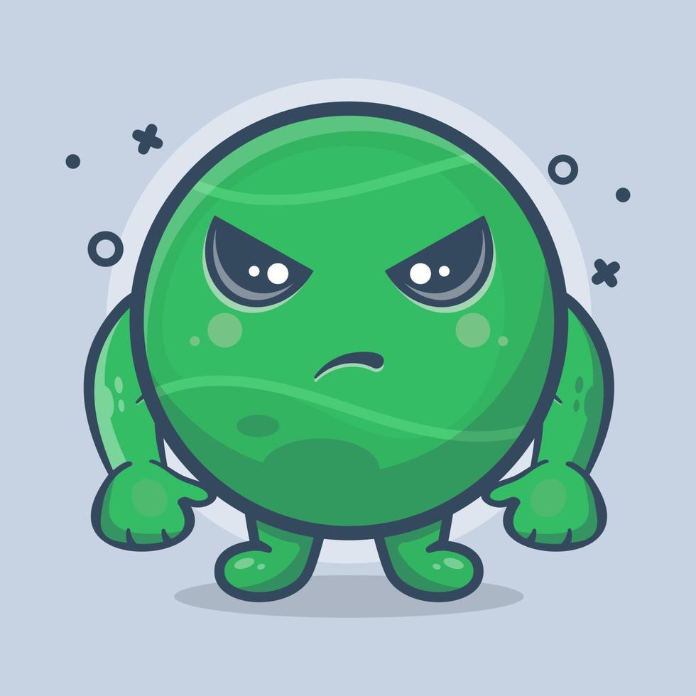 tennis ball character mascot with angry expression isolated cartoon in flat style design vector