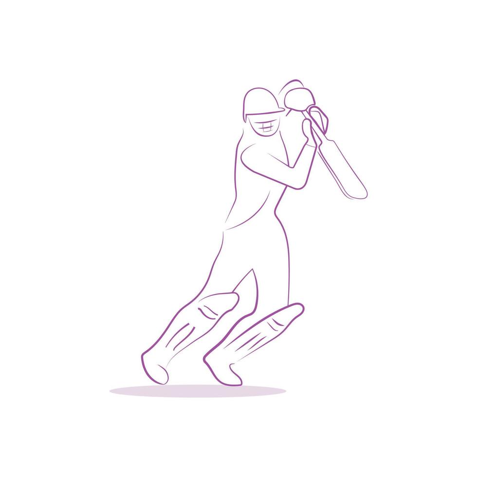 Cricket Batsman Player Vector- Sports Emblem vector