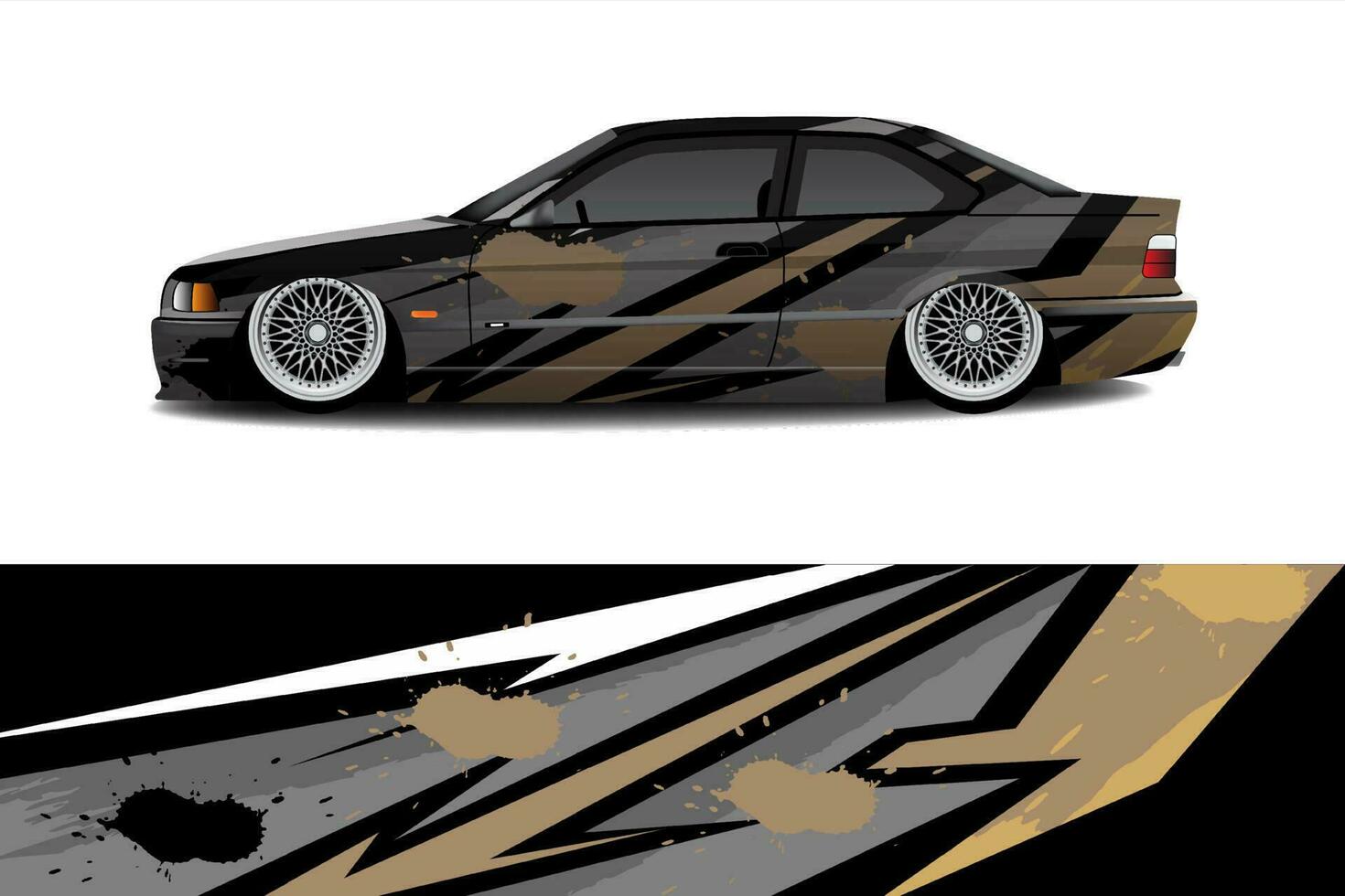 Car wrapping sticker design for racing cars vector