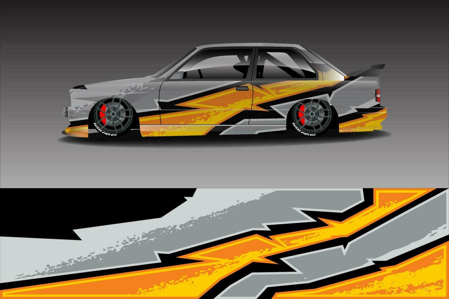 Premium Vector racing car wrapping sticker background design