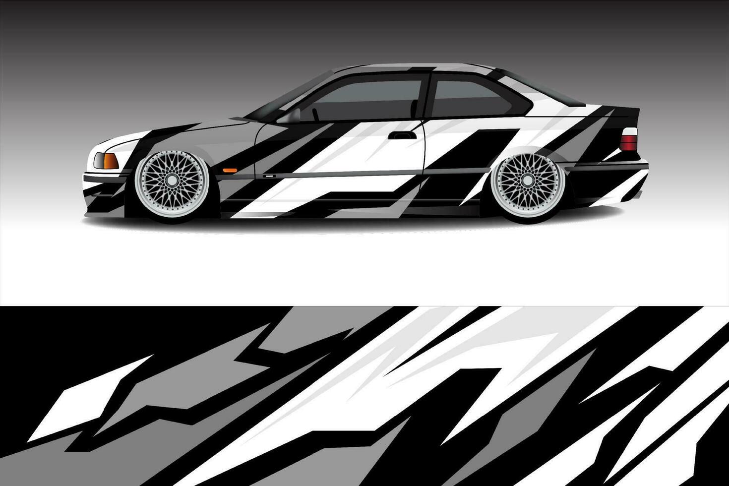 Car wrapping sticker design for racing cars vector