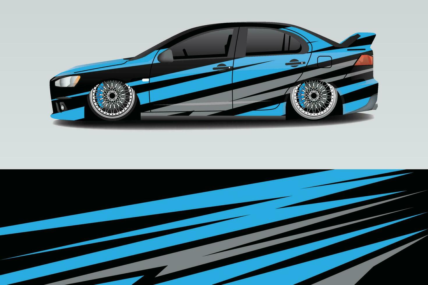 Car wrapping sticker design for racing cars vector