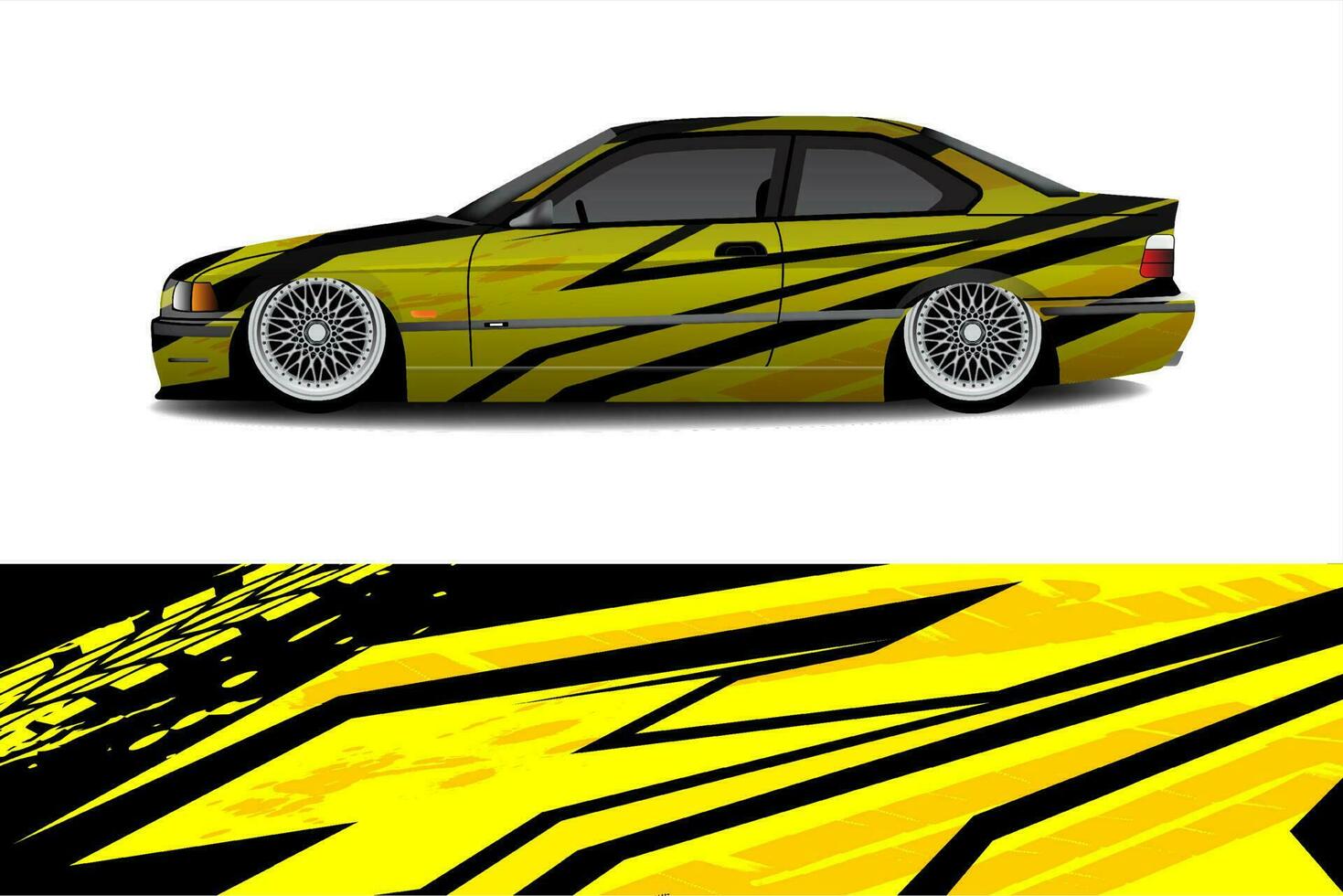 Car wrapping sticker design for racing cars vector