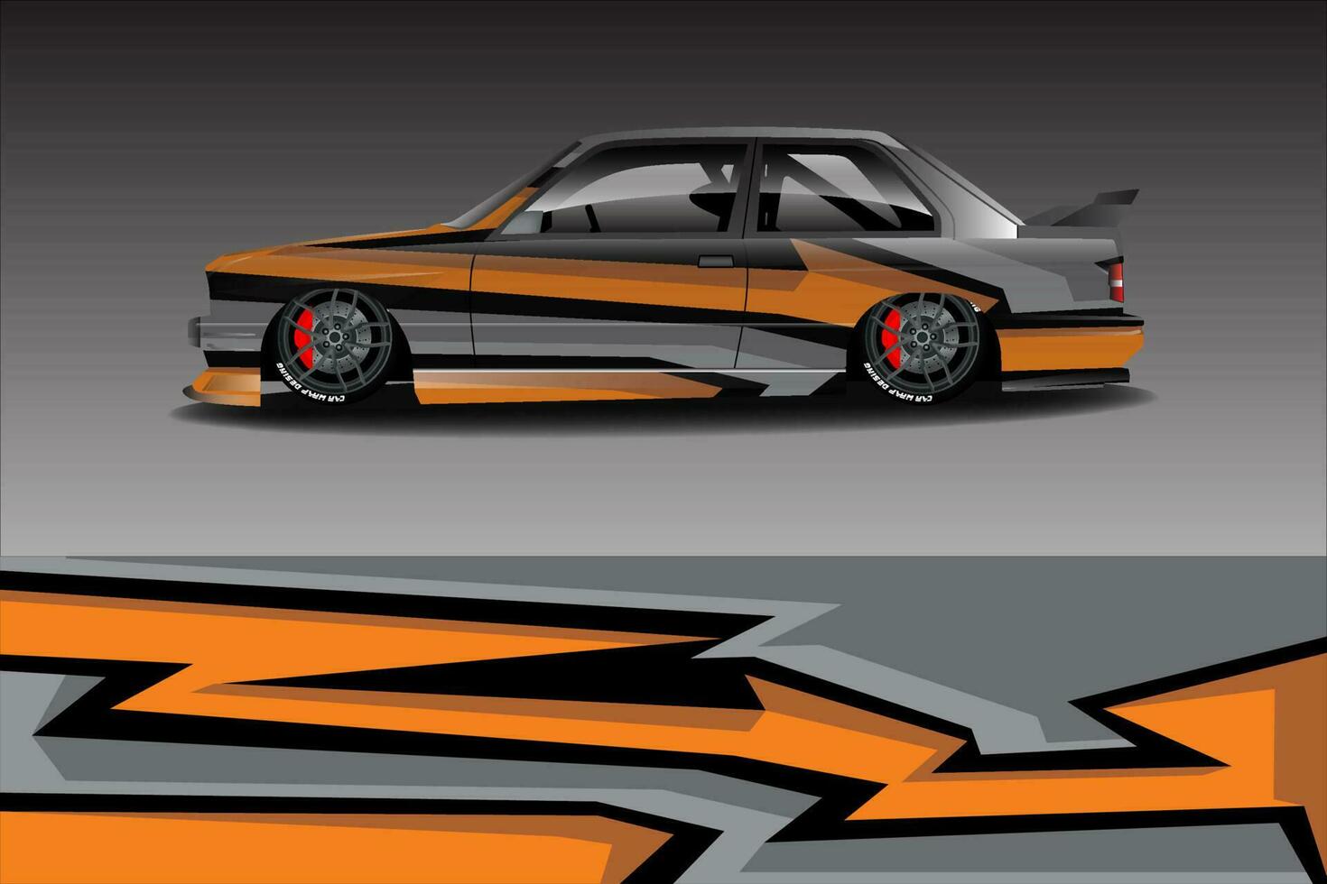 Premium Vector racing car wrapping sticker background design