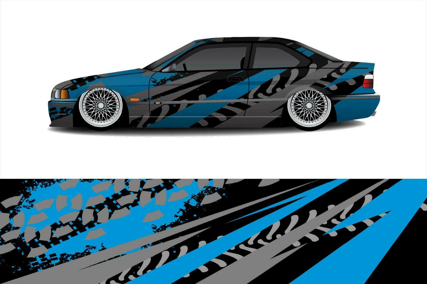 Car wrapping sticker design for racing cars vector