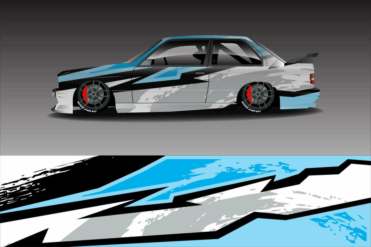diseño de fondo de etiqueta de envoltura de coche de carreras de vector premium