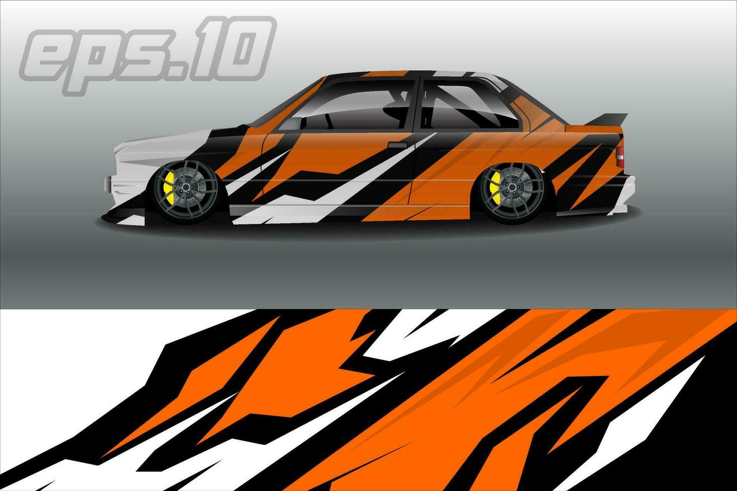 Car wrapping sticker design for racing cars vector