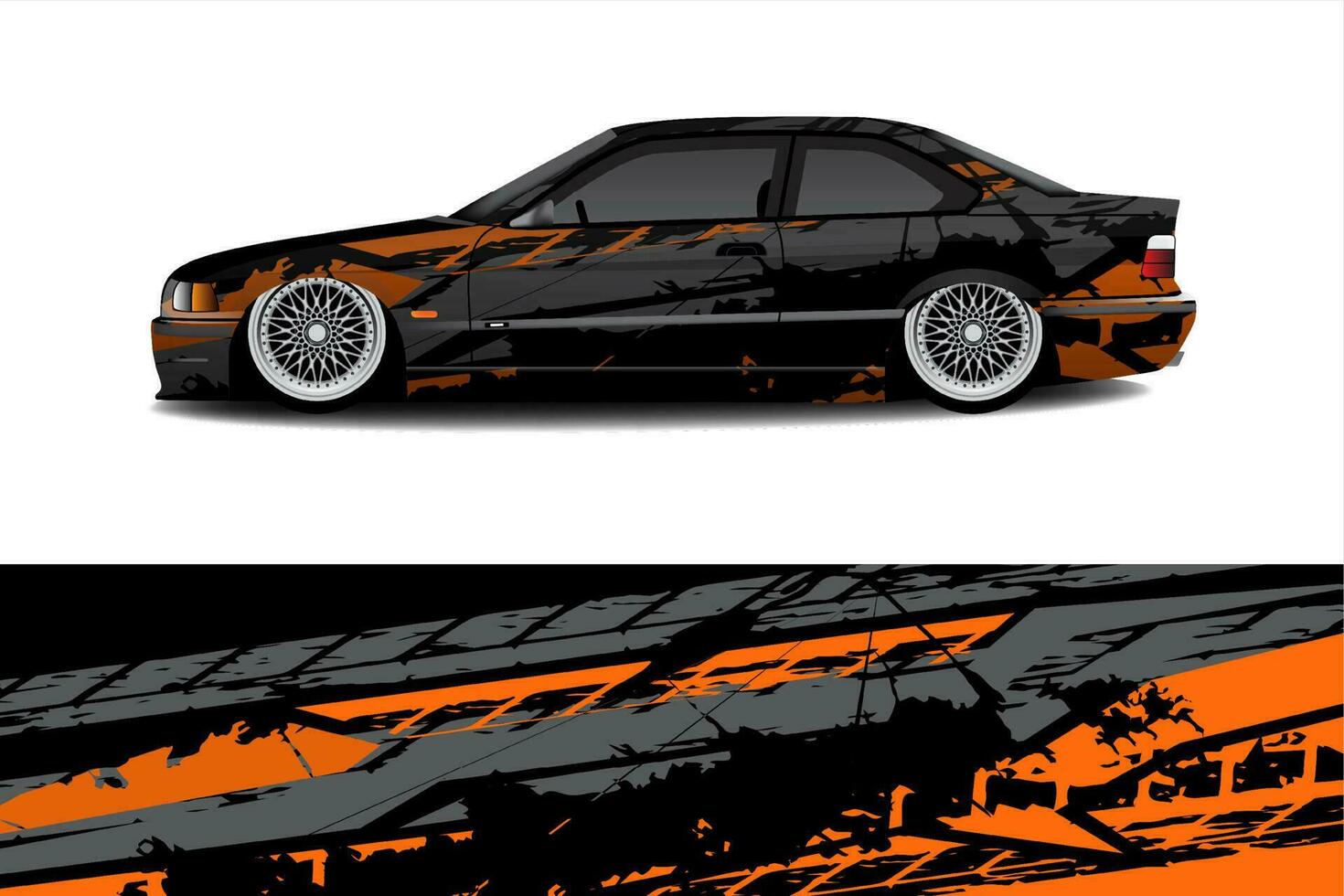 Car wrapping sticker design for racing cars vector