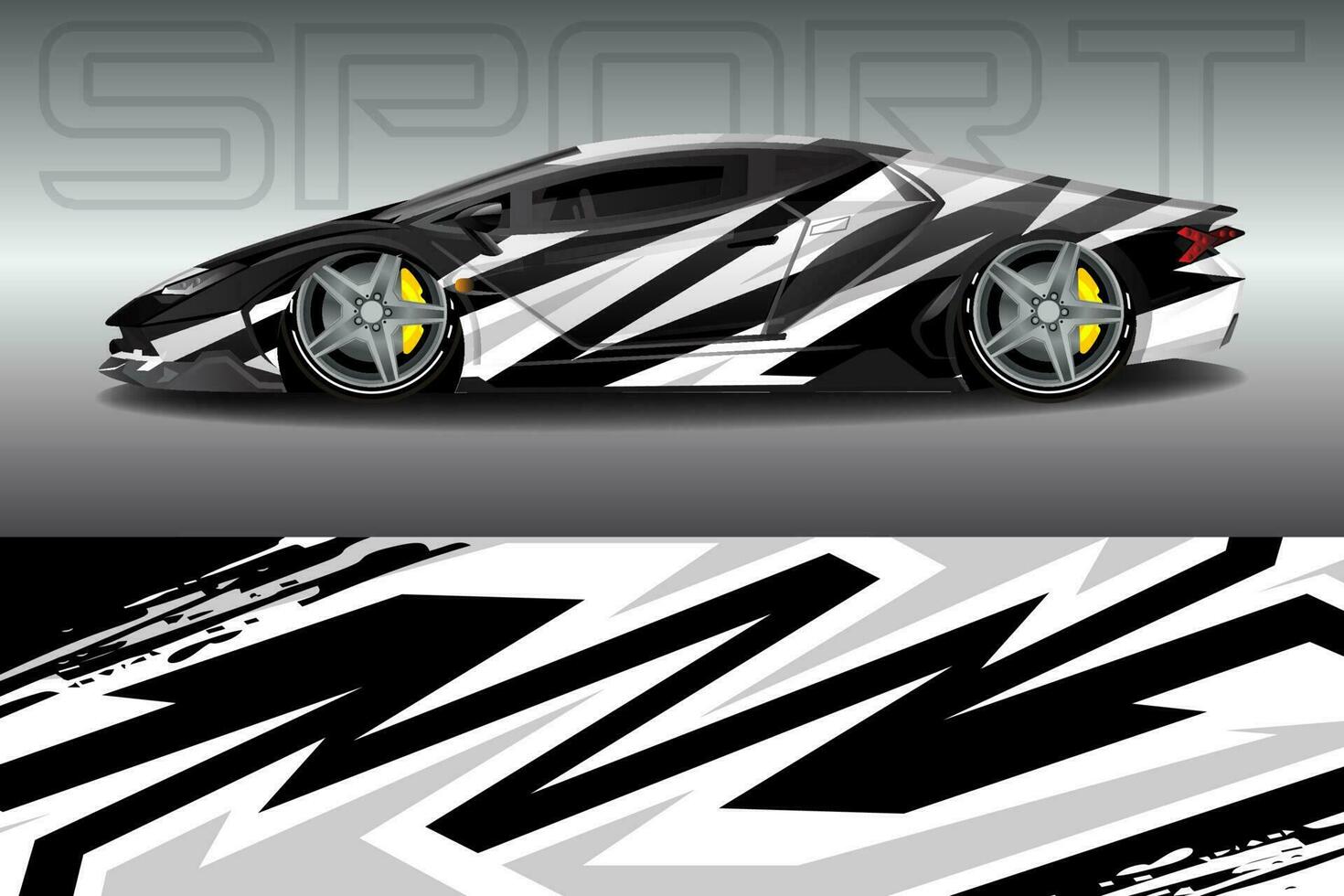 Car wrapping sticker design for racing cars vector