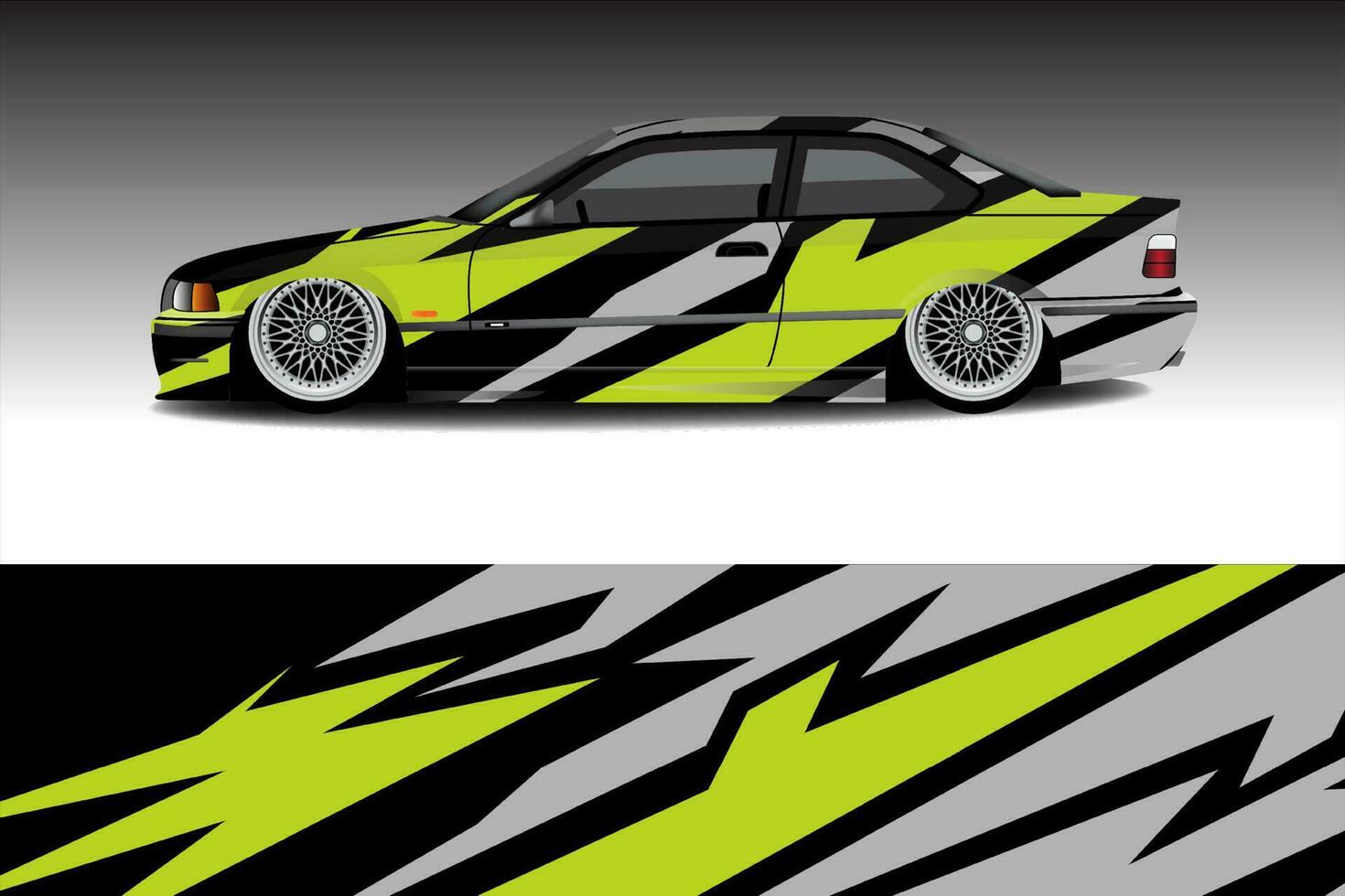 Car wrapping sticker design for racing cars vector