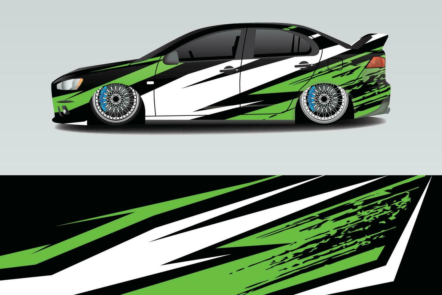 Car wrapping sticker design for racing cars vector