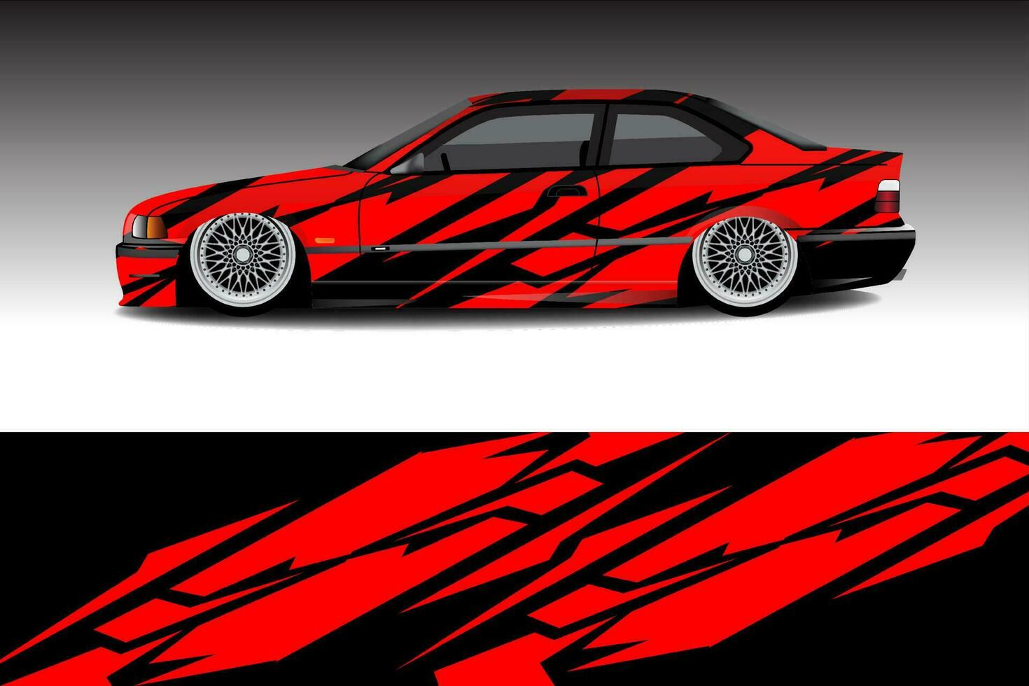 Car wrapping sticker design for racing cars vector