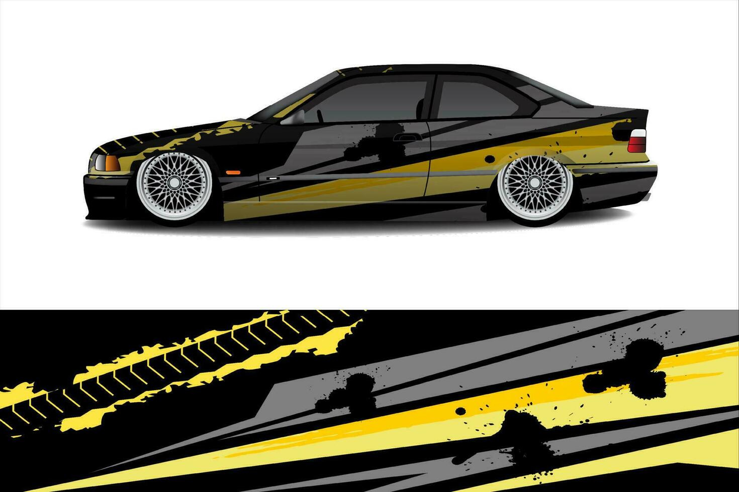 Car wrapping sticker design for racing cars vector