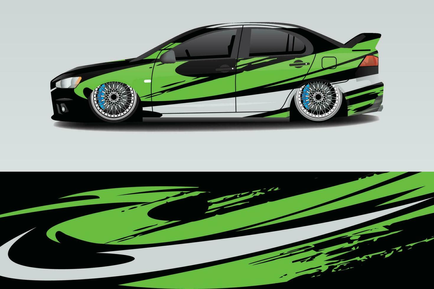 Car wrapping sticker design for racing cars vector