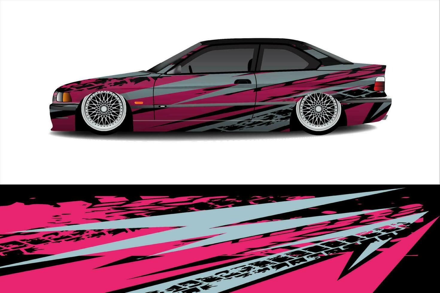 Car wrapping sticker design for racing cars vector