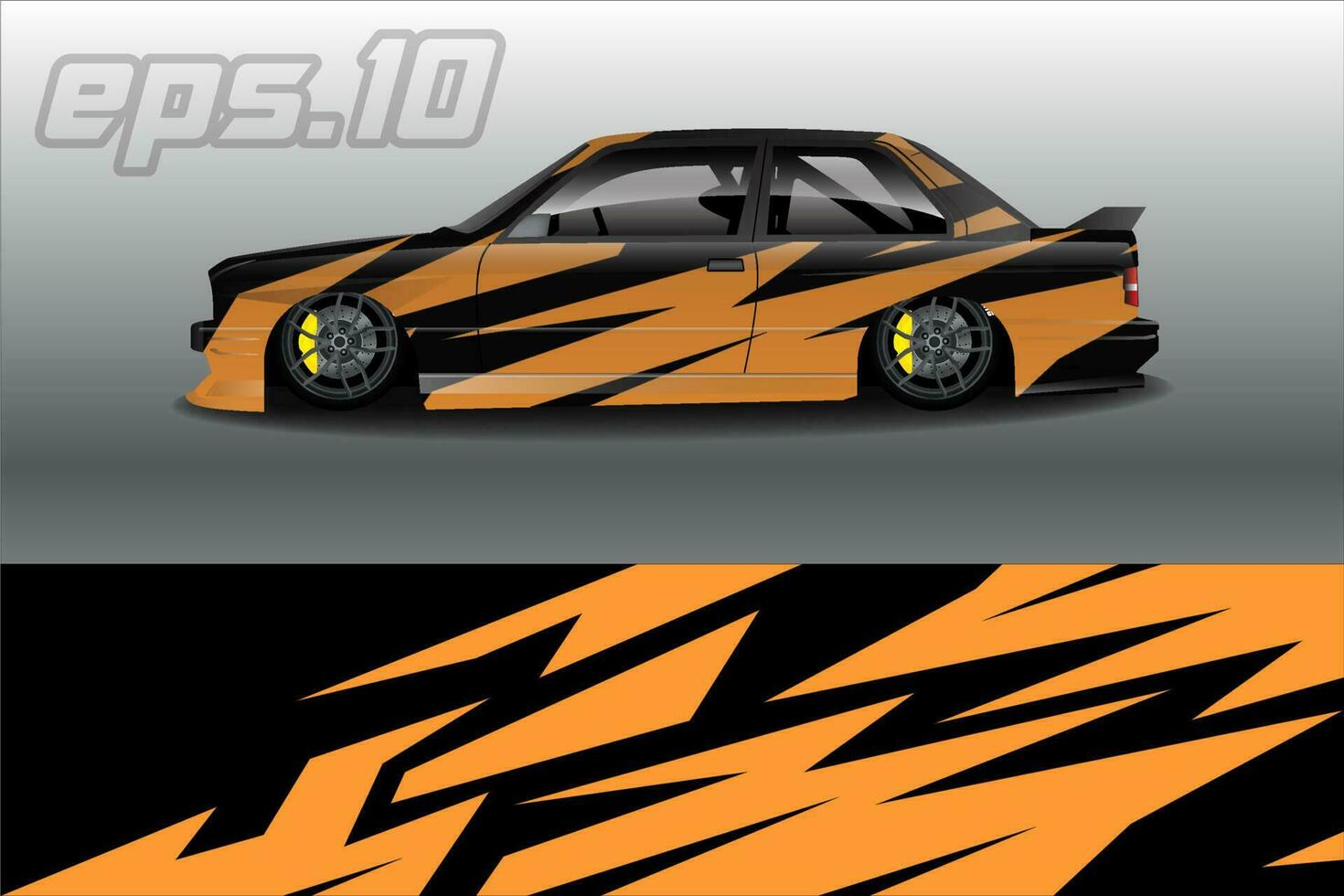 Car wrapping sticker design for racing cars vector