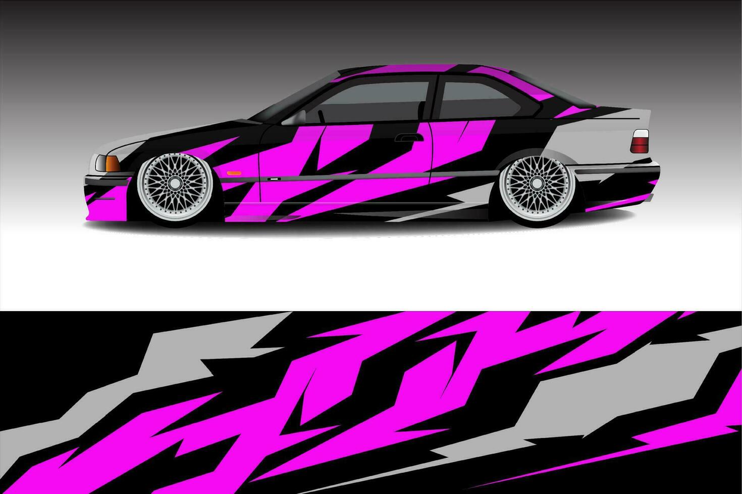 Car wrapping sticker design for racing cars vector