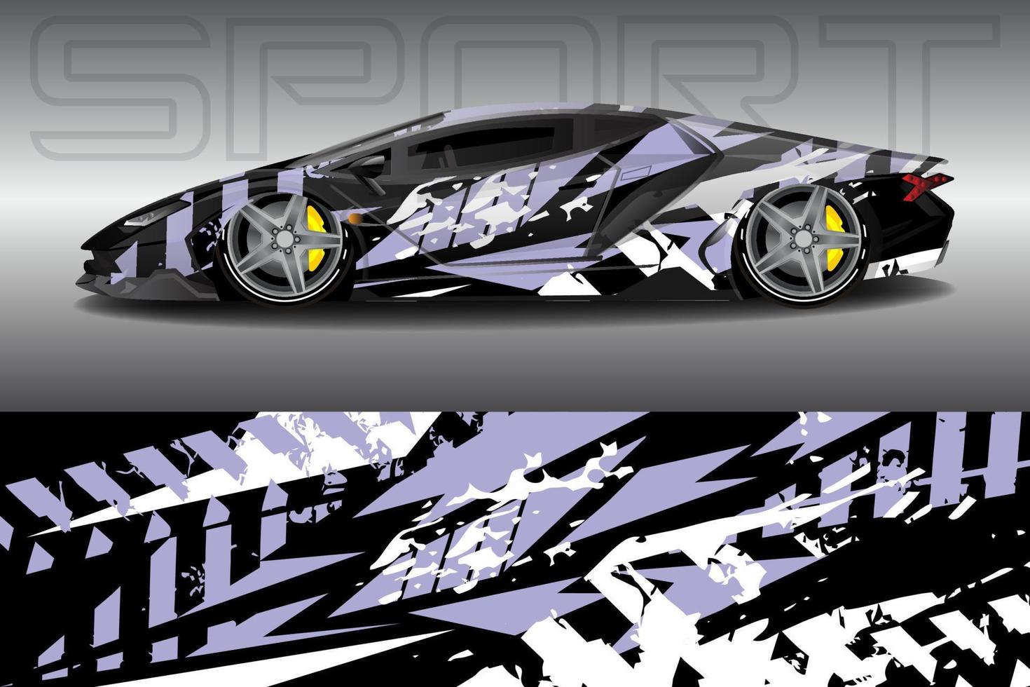 Car wrapping sticker design for racing cars vector