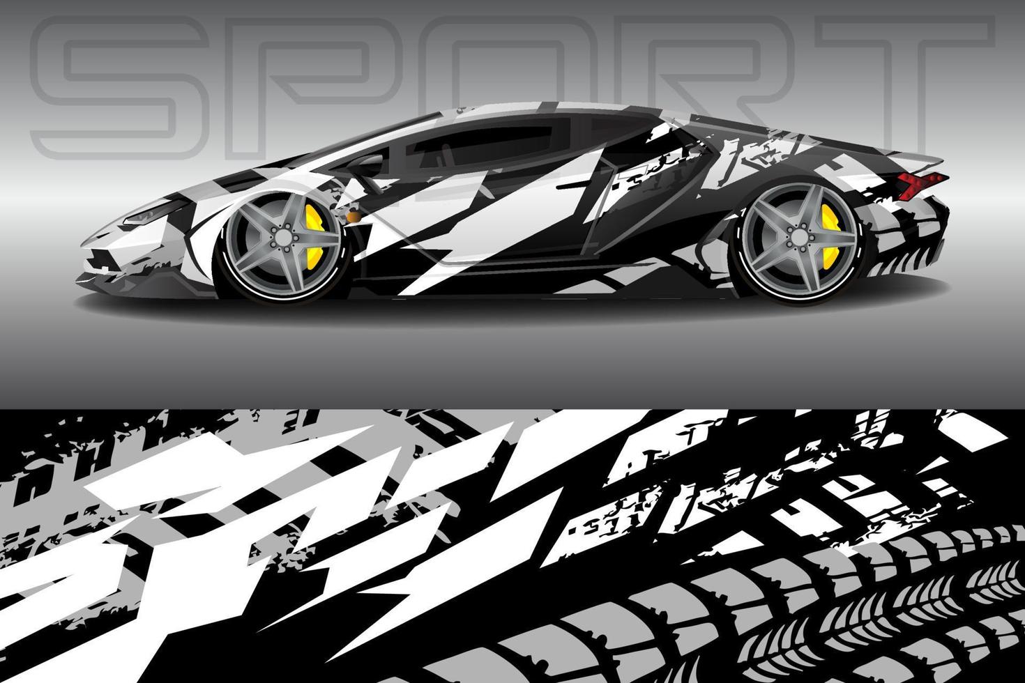 Car wrapping sticker design for racing cars vector