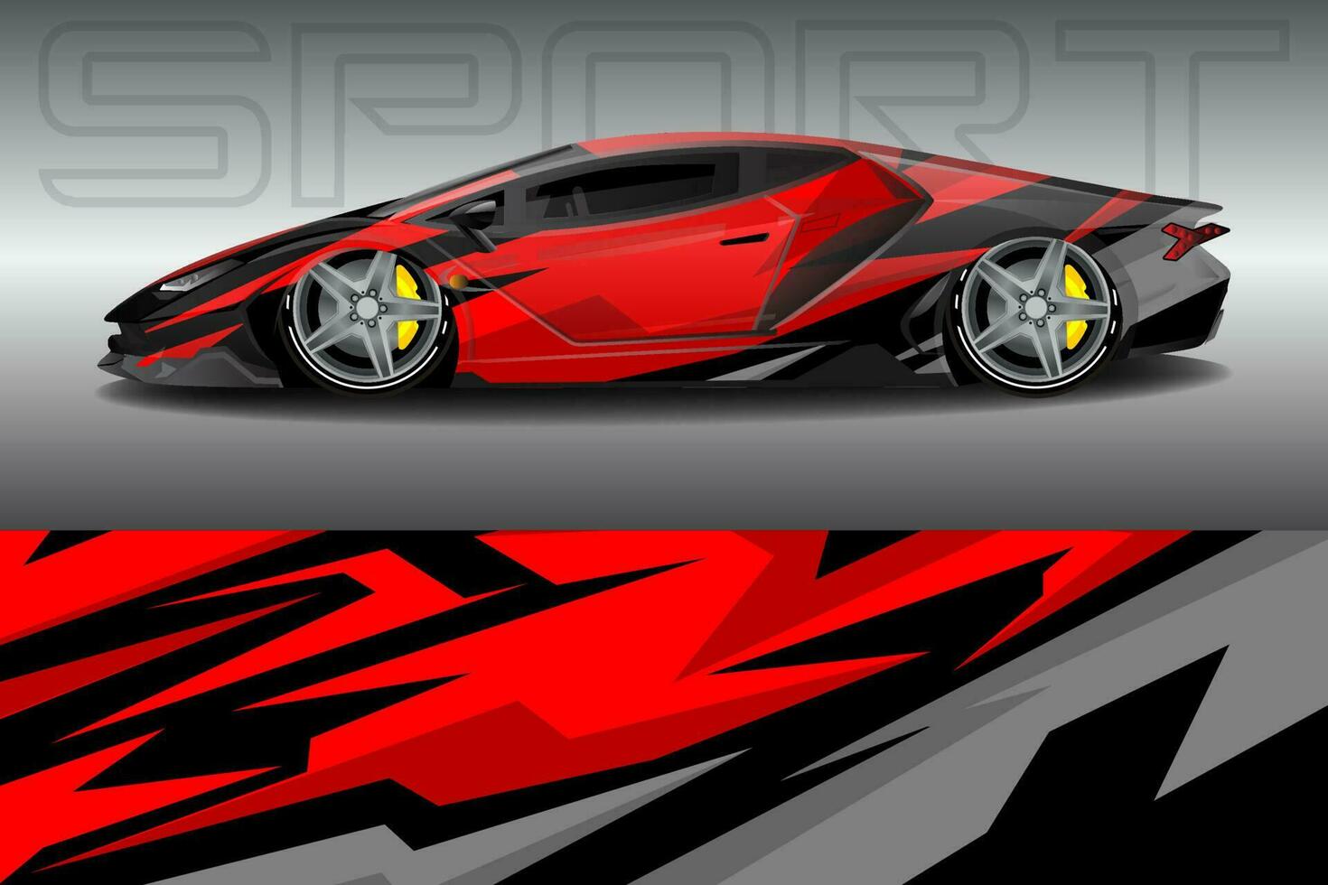 Car wrapping sticker design for racing cars vector