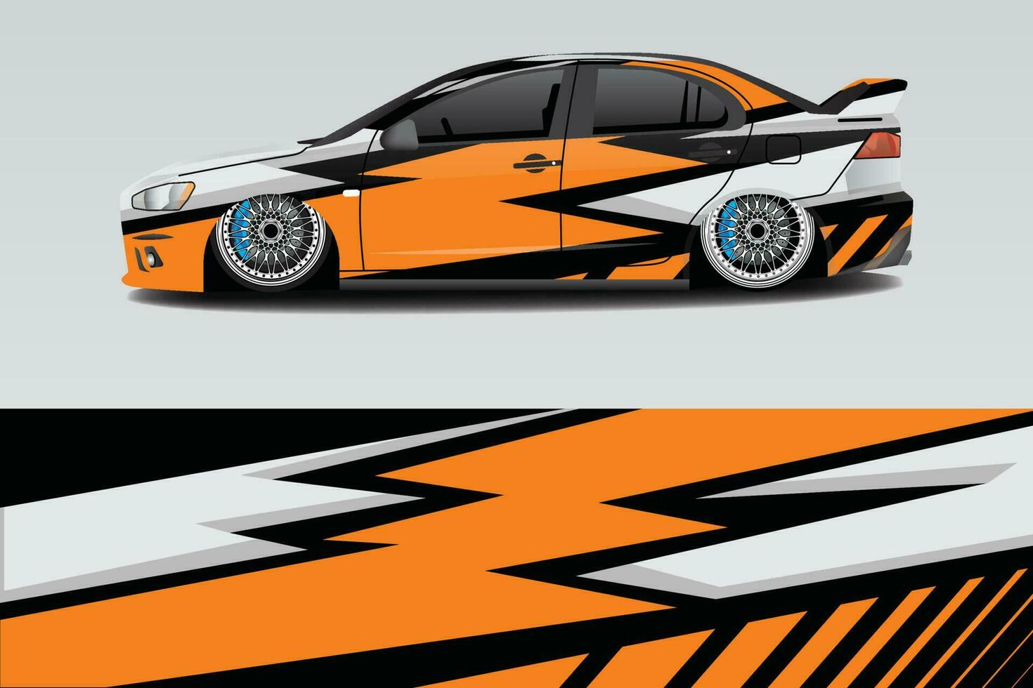 Car wrapping sticker design for racing cars vector
