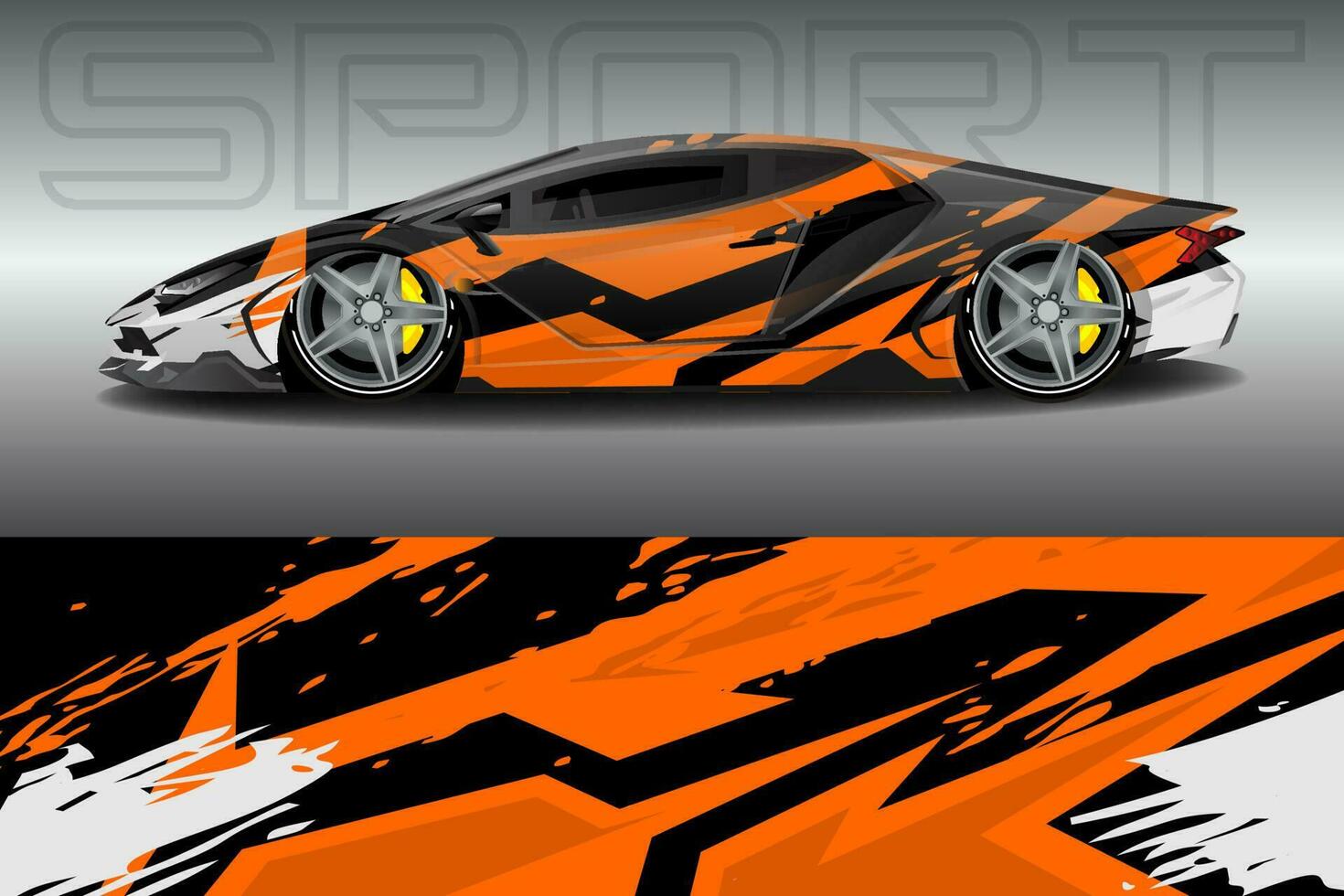 Car wrapping sticker design for racing cars vector