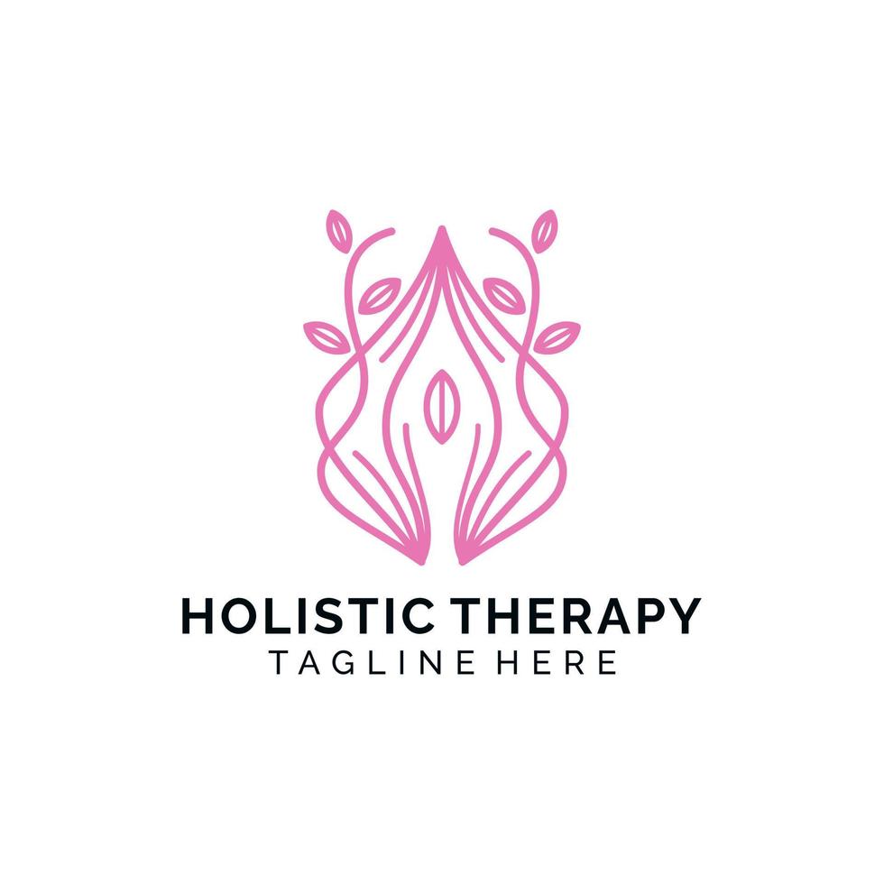 Holistic therapy nature logo design vector
