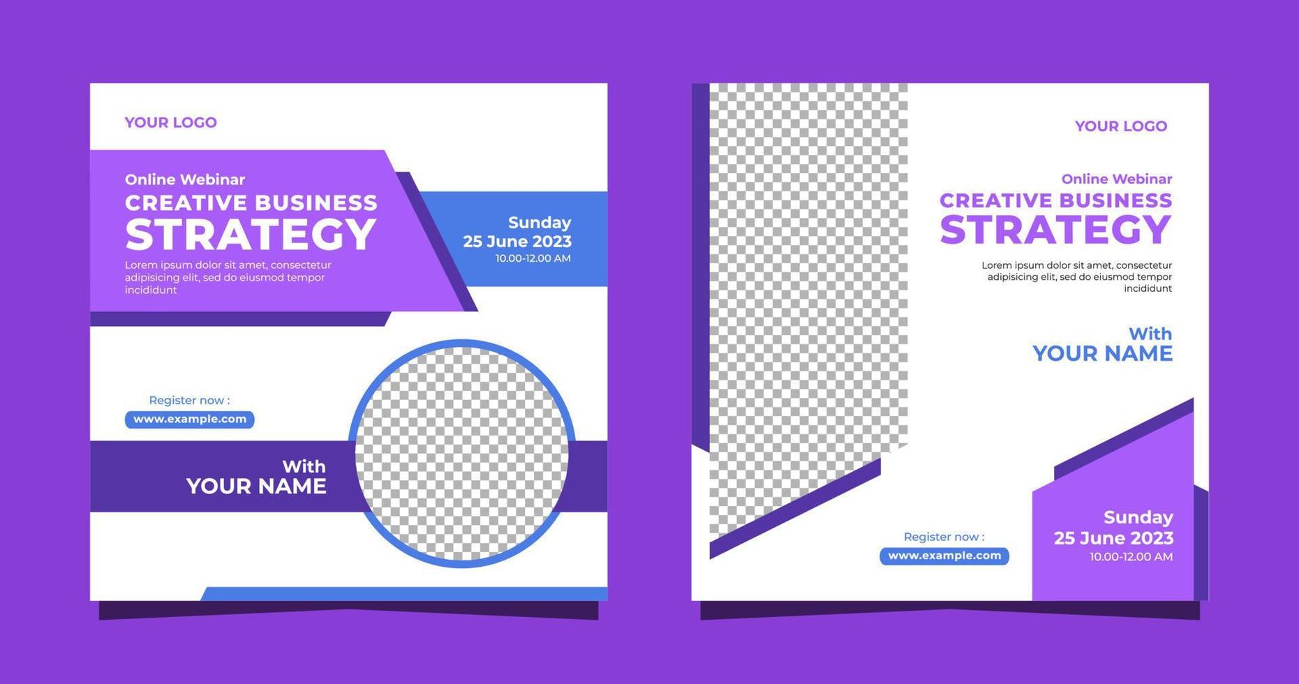 Creative business strategy social media post template design vector