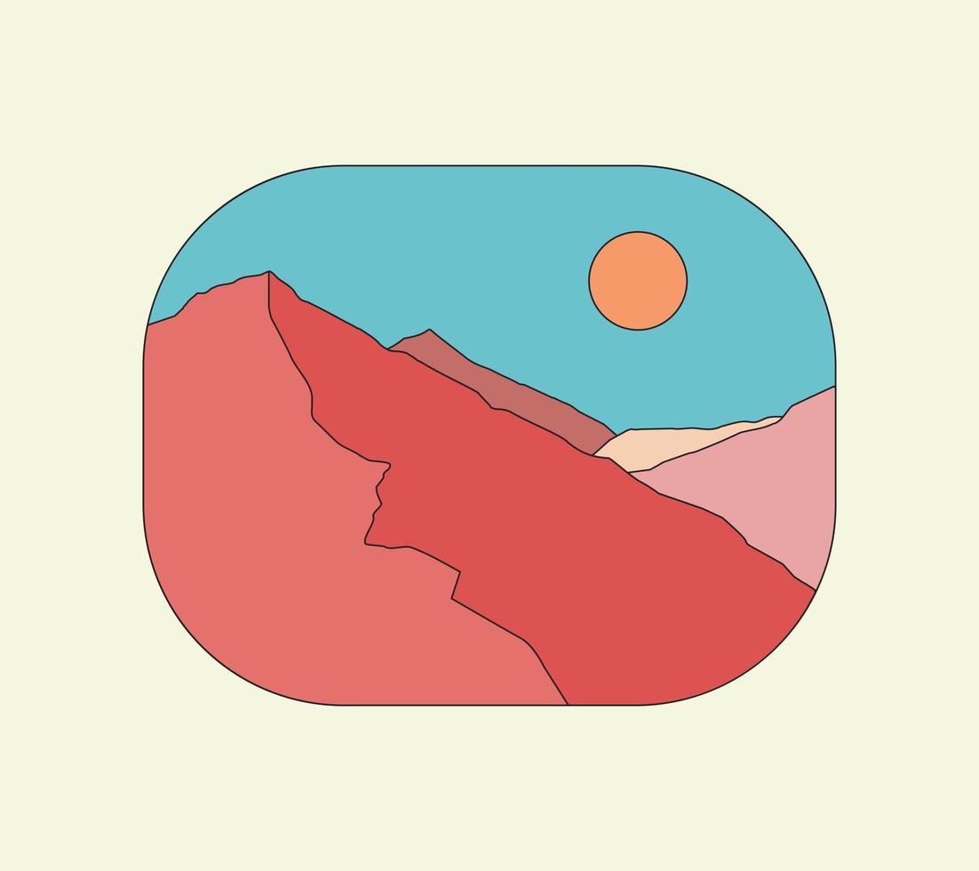 landscape design of mountains and nature vector