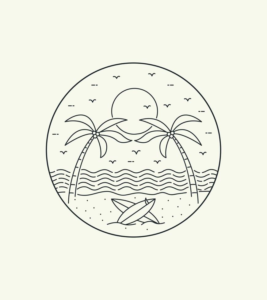 in mono line art, patch badge design, emblem design, T-Shirt Design vector