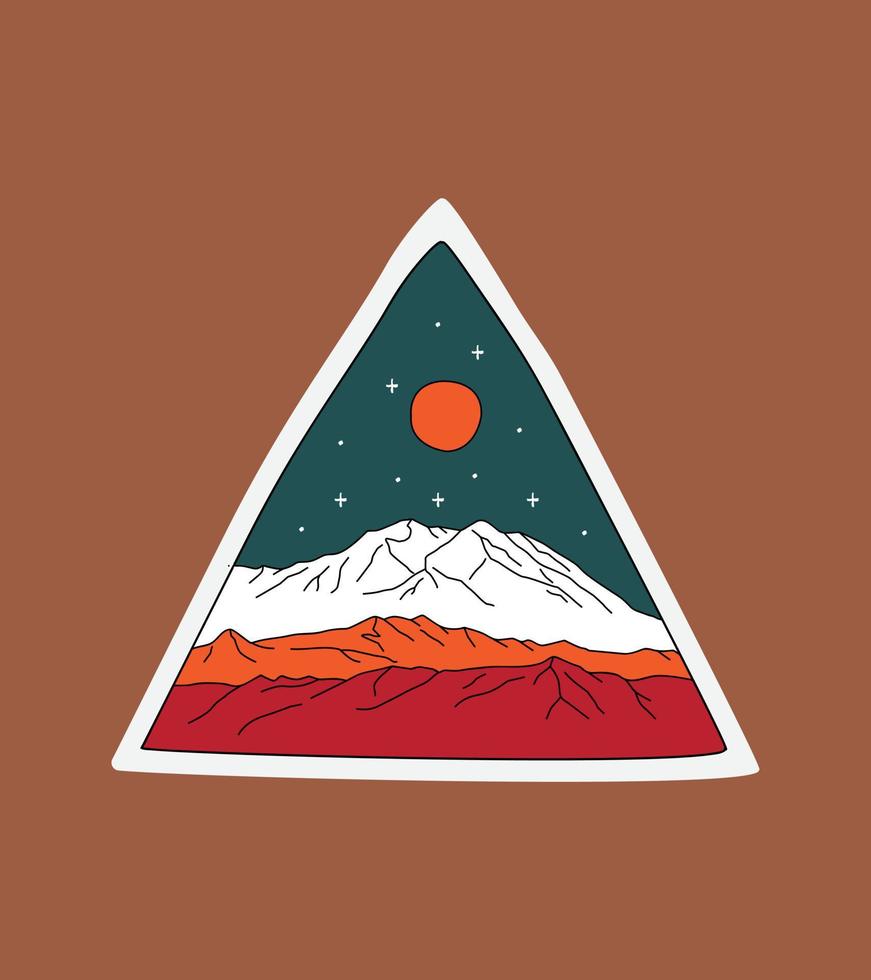 ilustración del parque nacional denali para el diseño de camisetas, diseño de camisetas, diseño de placa de emblema de parche vector