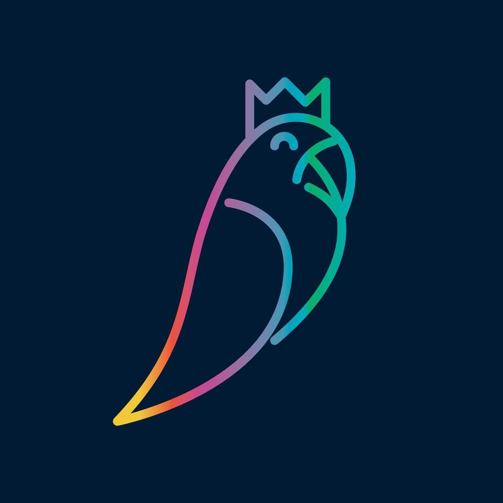 diseño de logotipo de vector de rey de pájaros