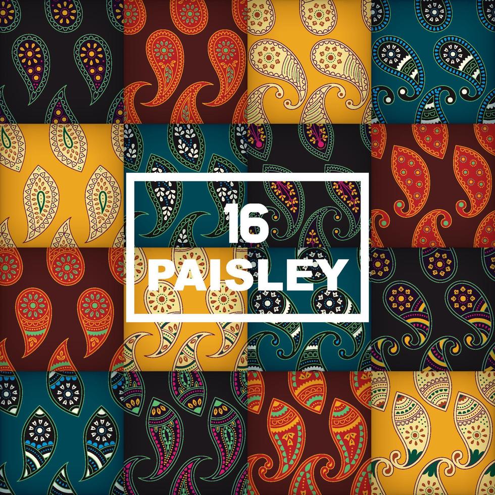 Paisley Seamless pattern based on ornament paisley Mandana Print Collection. Boho vintage style vector background. Silk neck scarf or kerchief square pattern design style, best motive for print on fab