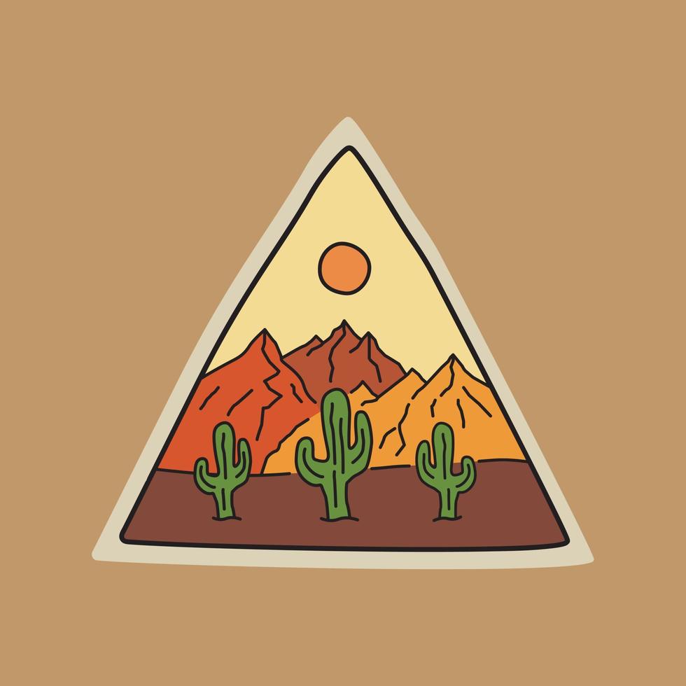 tema de arte de cactus para camisetas, insignias y otros usos vector