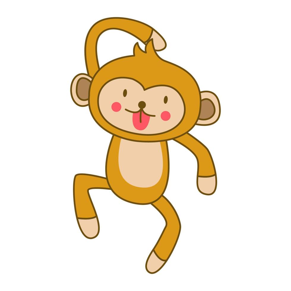 clip art of monkey with cartoon design vector