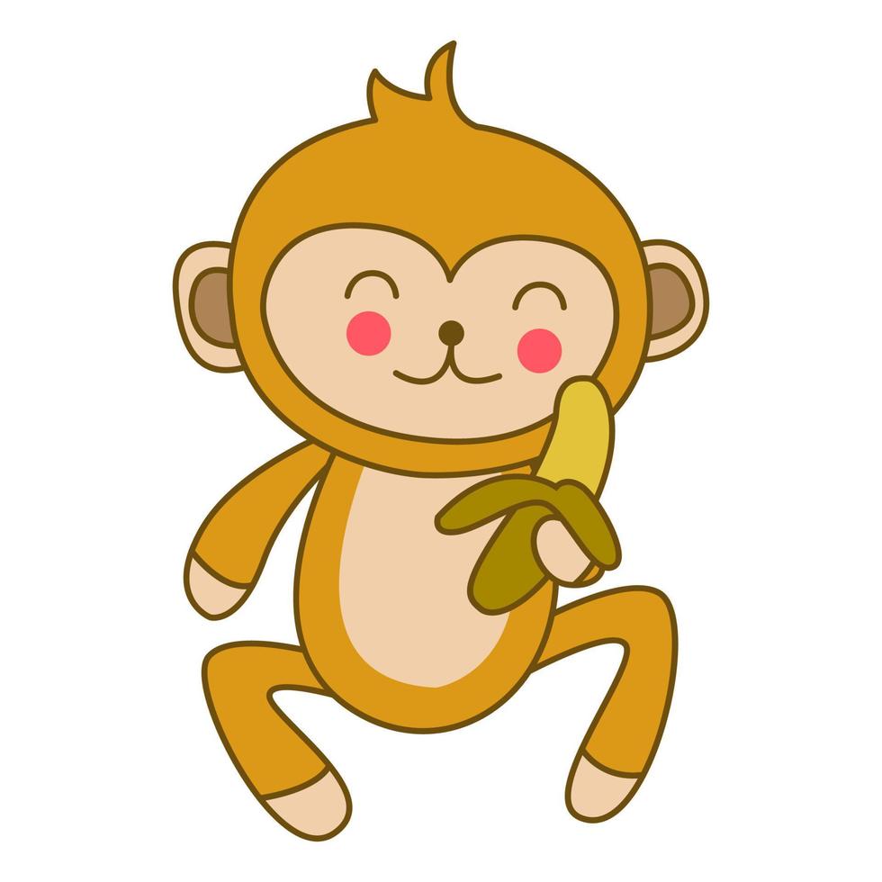 clip art of monkey with cartoon design vector