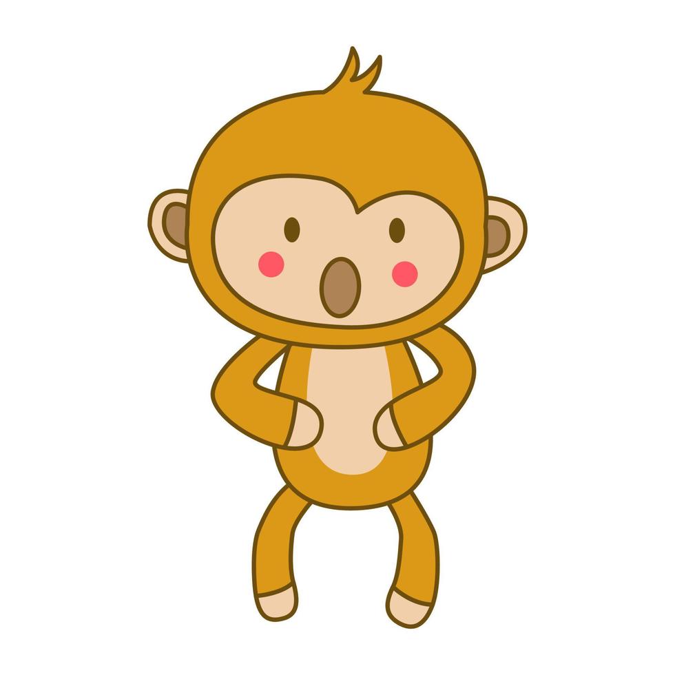 clip art of monkey with cartoon design vector