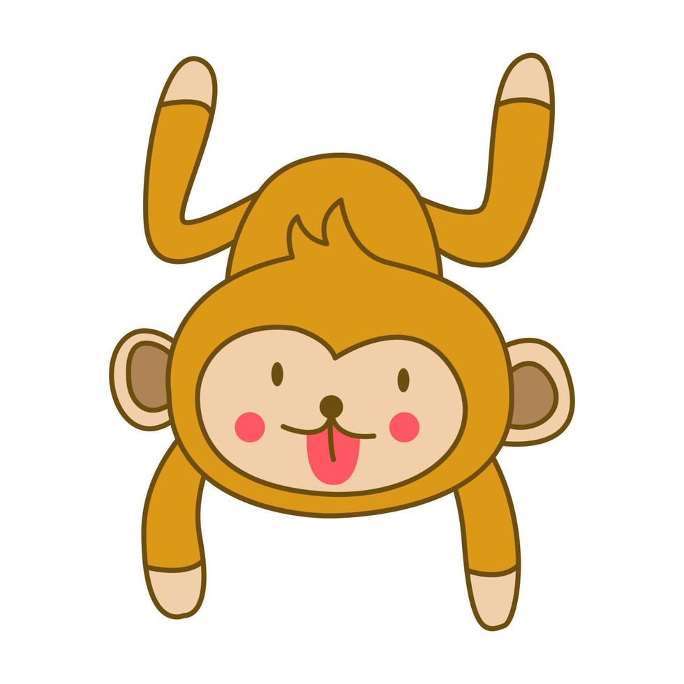 clip art de mono con diseño de dibujos animados vector